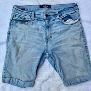 Hollister Men's Faded Blue Jean Shorts